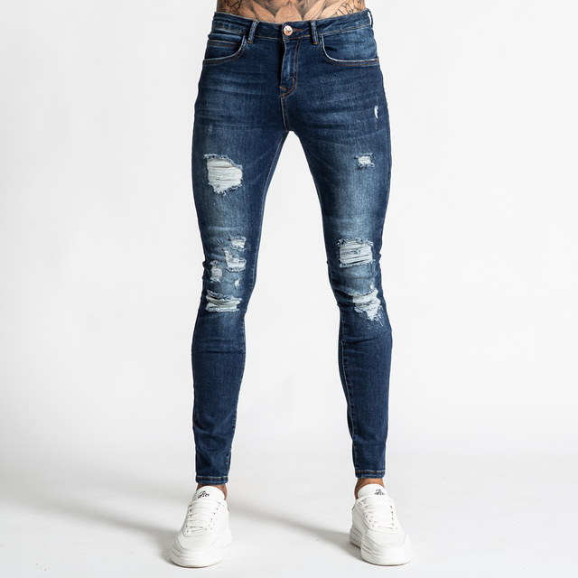 Macon Slim Fit - Distressed Dark Blue