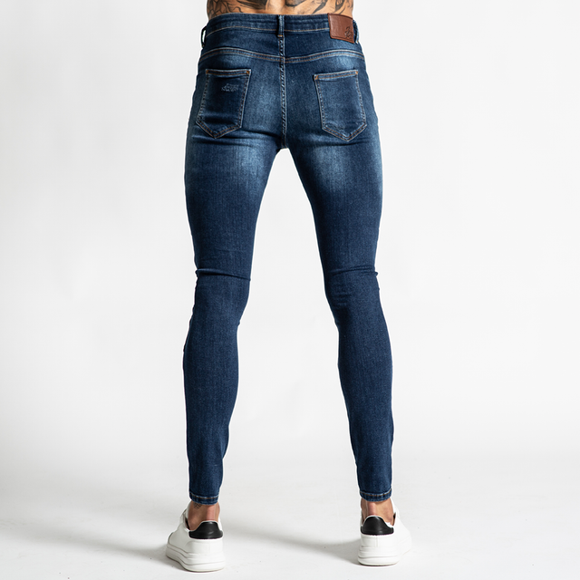 Macon Slim Fit - Distressed Dark Blue