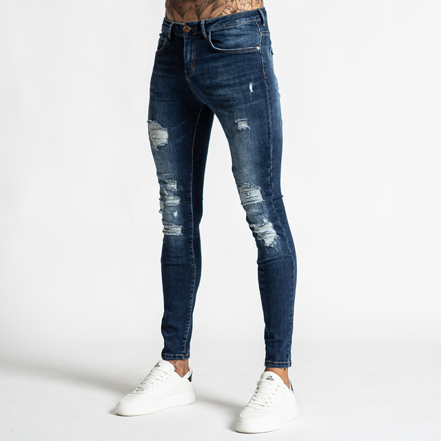 Macon Slim Fit - Distressed Dark Blue