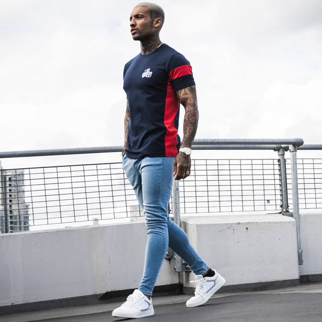 Parlour Tee - Navy/Red