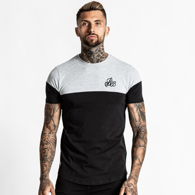Latchford Tee - Grey Marl/Black