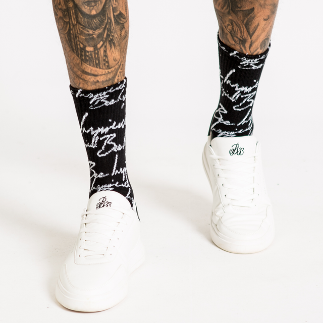 B33 Script Sock Triple Pack - Black