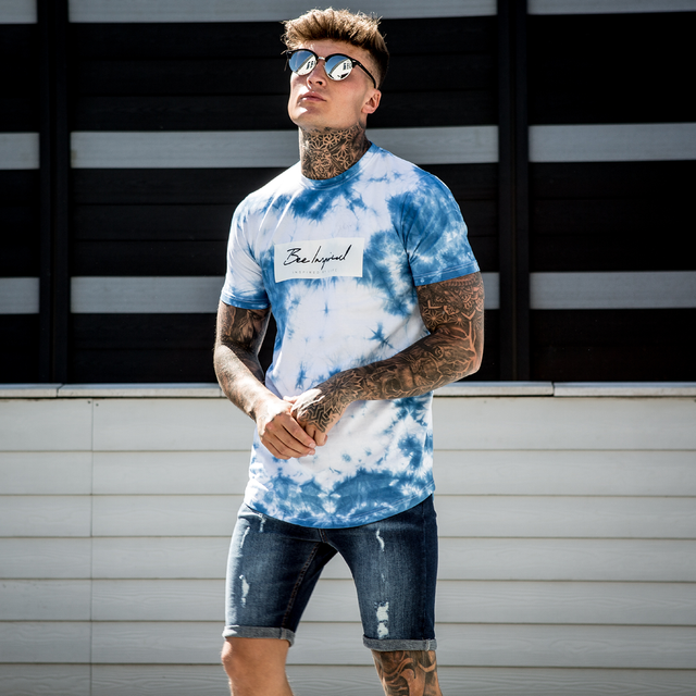 Singel Tee - Blue Tie Dye