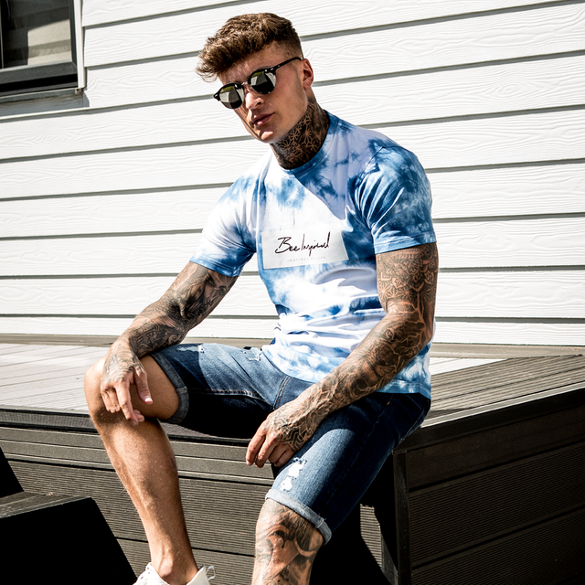 Singel Tee - Blue Tie Dye