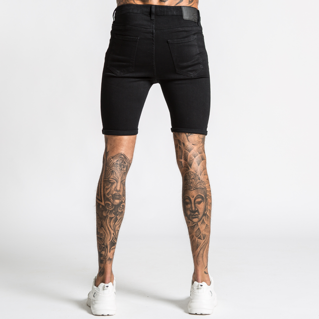 Luca Skinny Stretch Short - Distressed Jet Black