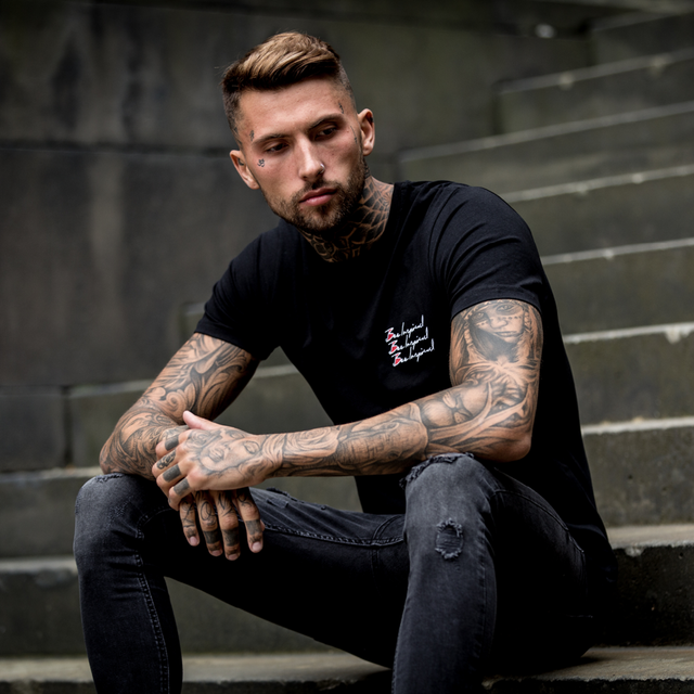 Triple Scribble Tee - Black