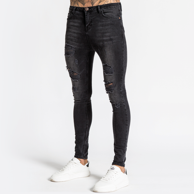 Luca Skinny Stretch - Distressed Black Wash