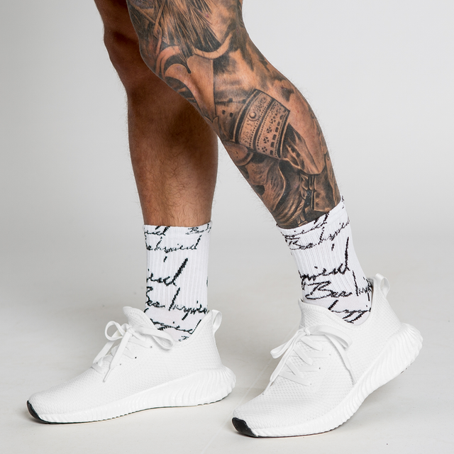 B33 Script Sock Triple Pack - White