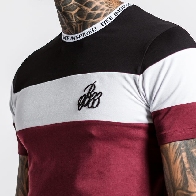 Horizon Tee - Burgundy/Black/White