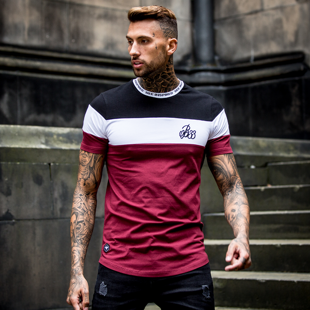 Horizon Tee - Burgundy/Black/White