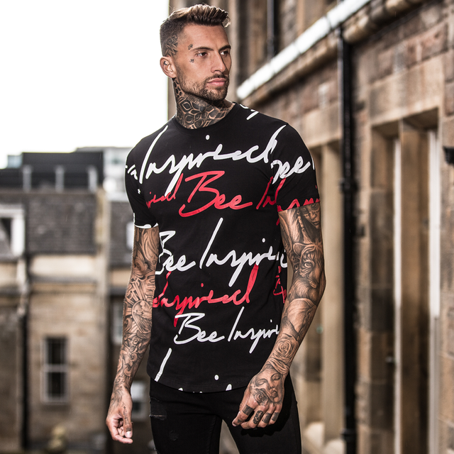 Script Tee - Black/Red/White