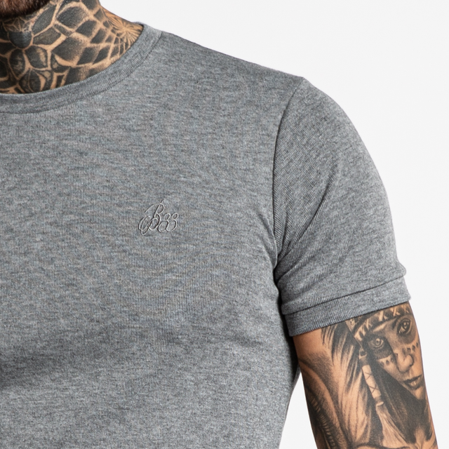 Carson Knitted Tee - Grey Marl