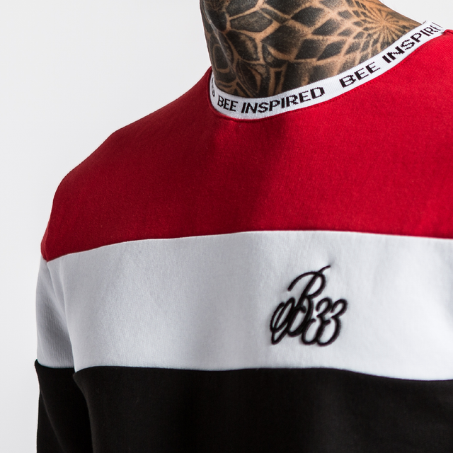 Horizon Crew Sweater - Black/Red/White