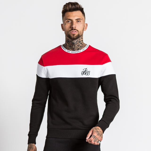 Horizon Crew Sweater - Black/Red/White