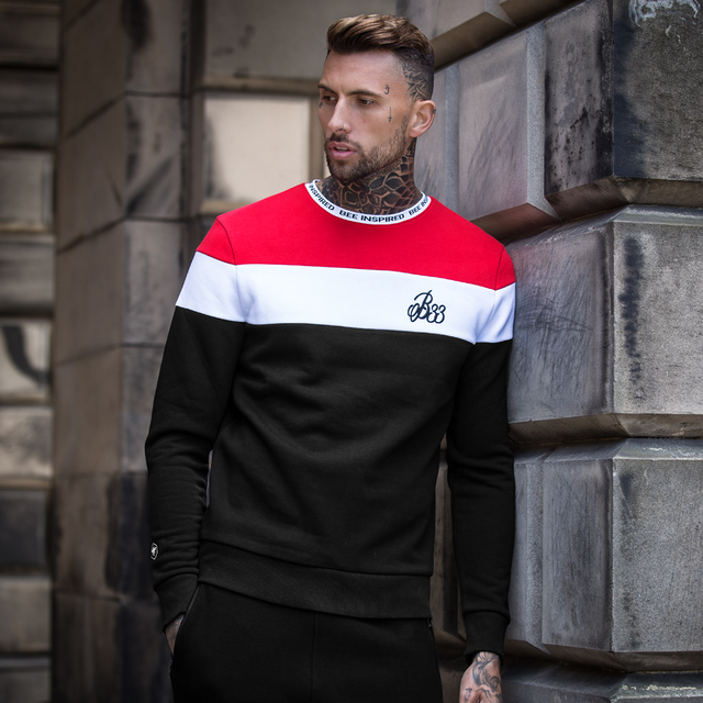 Horizon Crew Sweater - Black/Red/White