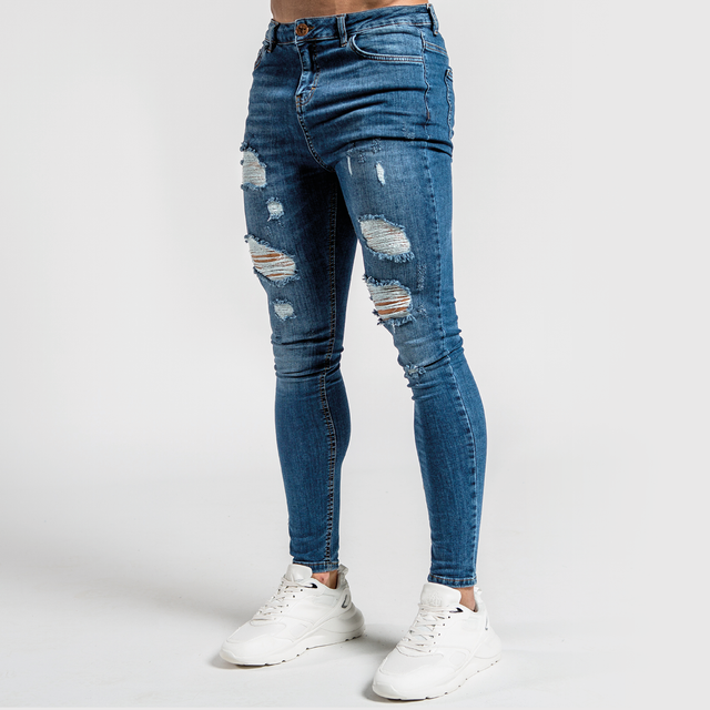 Luca Skinny Stretch - Distressed Dark Blue